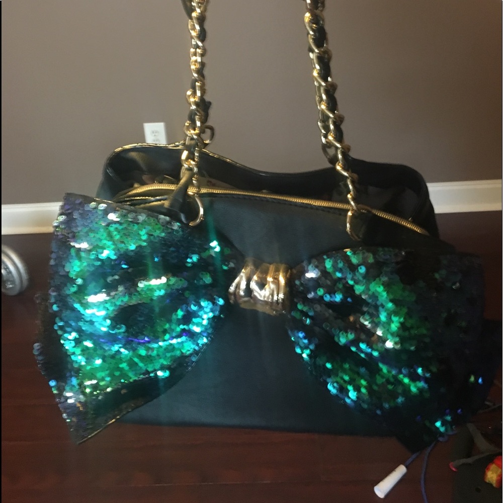 Betsey Johnson mermaid sequin tote
